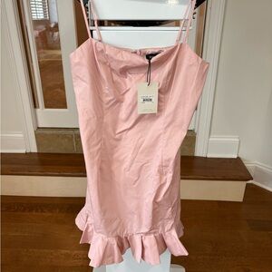Bardot Blush Pink Satin Dress